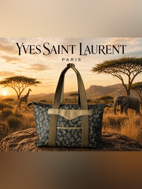 Yves Saint Laurent Handbags - 👉 YSL Yves Saint Laurent Giraffe Print Duffel Travel Tote Bag Large
